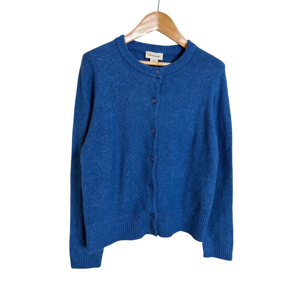Calvin Klein‎ Jeans Womens Bijou Blue Button Front Cardigan Sweater S